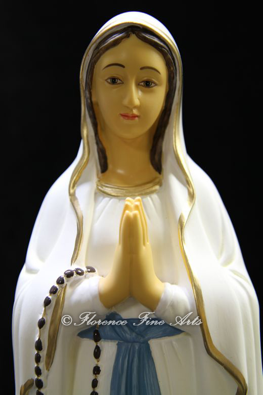 Our Lady of Lourdes Blessed Mother Italian Statue Sculpture Made in 