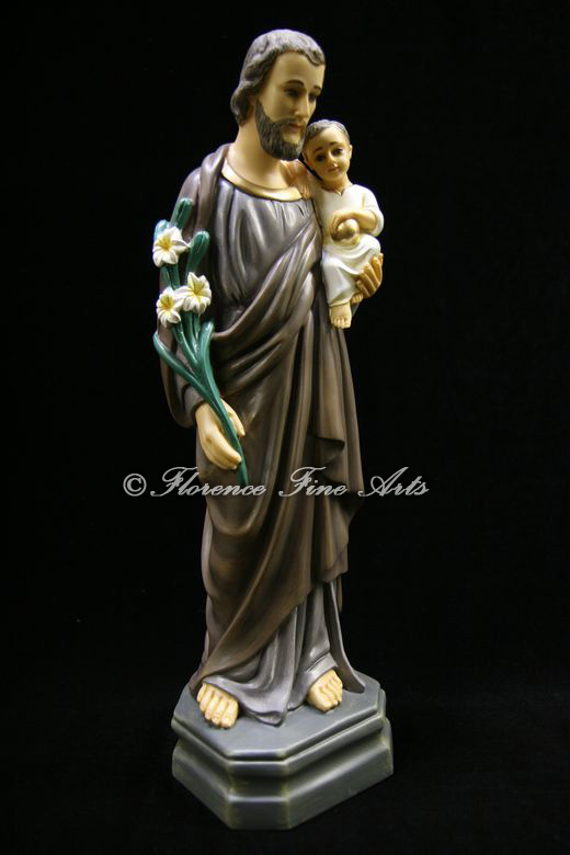 St Saint Joseph with Baby Jesus Holy Child Italian Statue Vittoria 